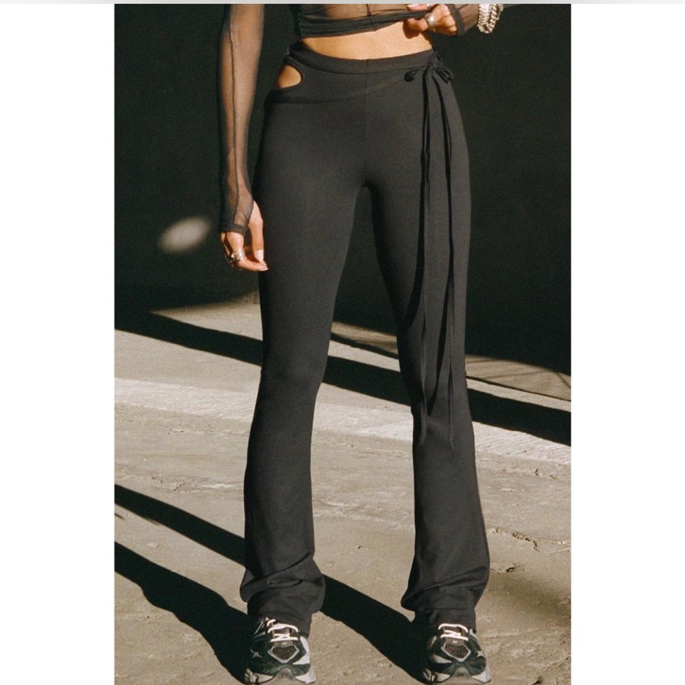 Joah Brown Midnight Black Flare Pants